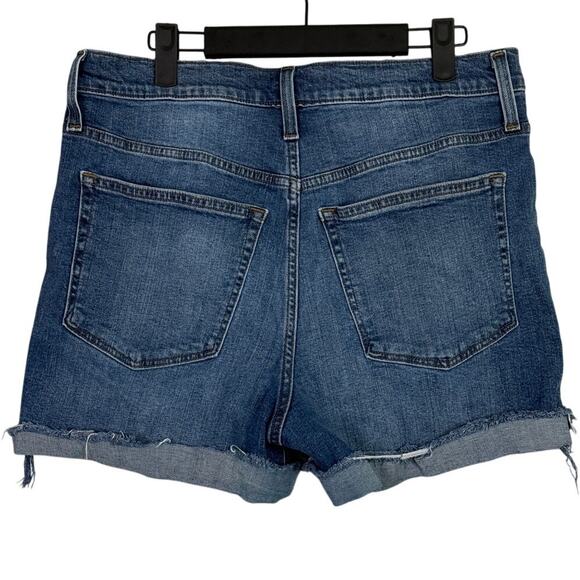 J. Crew High Waisted Cotton Distressed Raw Hem Cut Off Denim Shorts 30 Blue - Picture 4 of 15